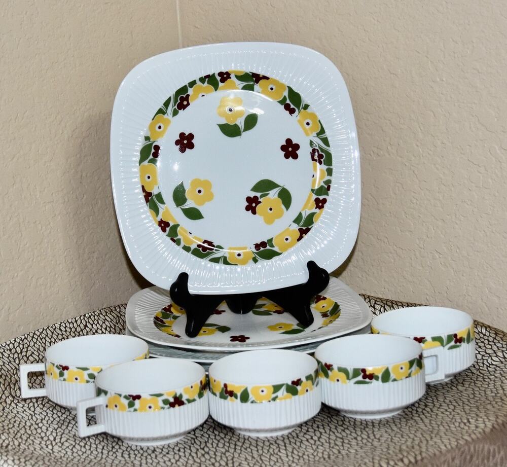 Haviland Limoges France Open House "Buttercup" Plates & Cup - 8pc Set